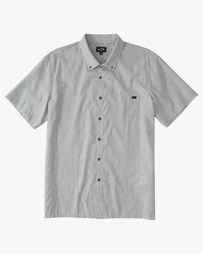 Billabong All Day Short Sleeve Shirt Light Grey Heather Men Shirts Billabong All Day Short Sleeve Shirt Light Grey Heather Men Shirts