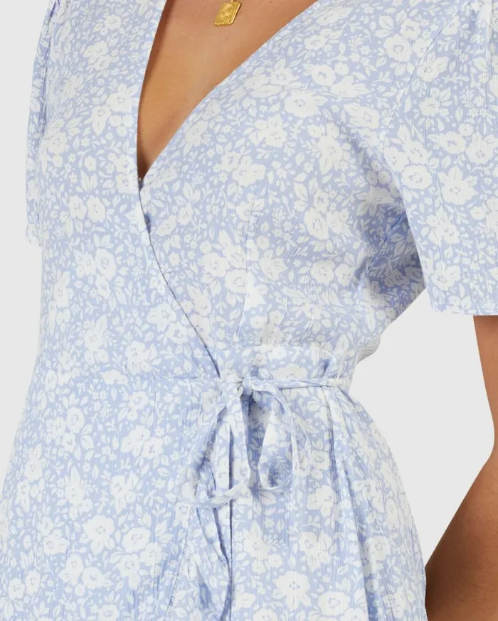 Billabong Blue Bell Bella Wrap Dress Blue Women Dresses Billabong Blue Bell Bella Wrap Dress Blue Women Dresses