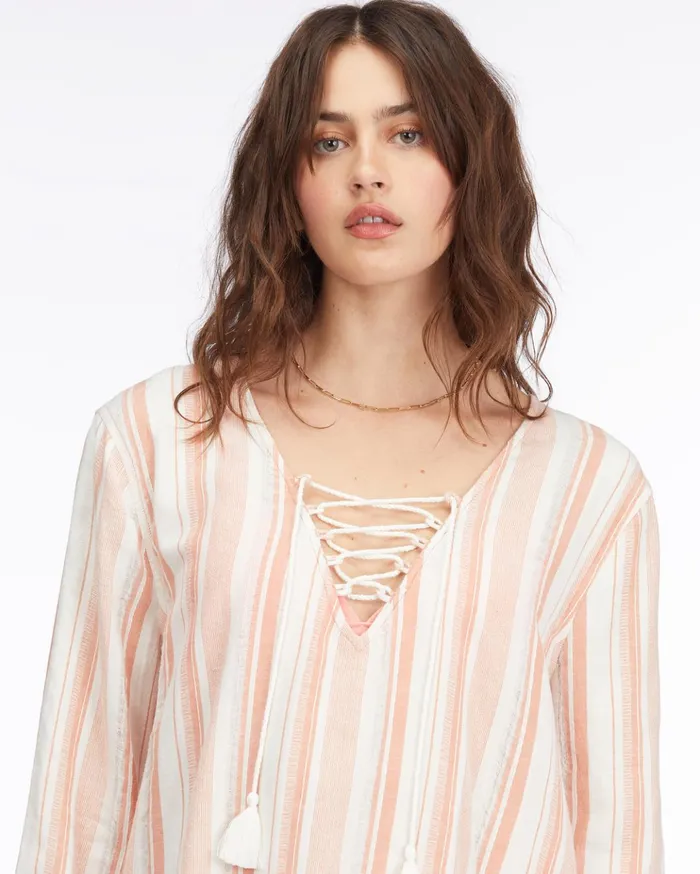Billabong Blue Skies Mini Beach CoverUp Terracotta Women Dresses Billabong Blue Skies Mini Beach CoverUp Terracotta Women Dresses