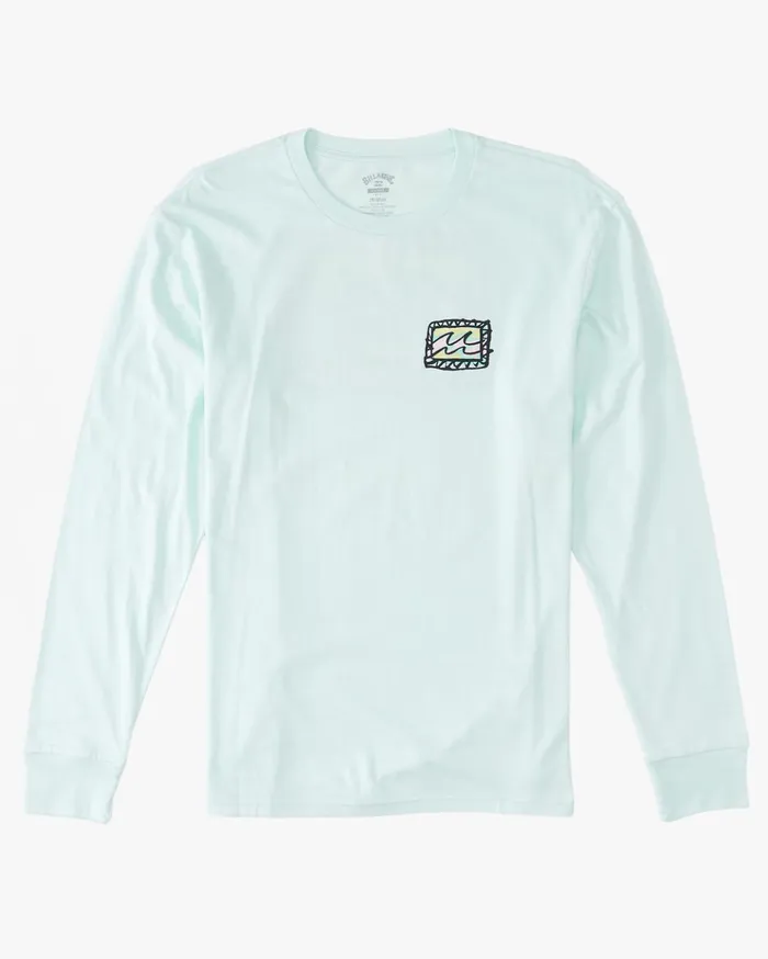 Billabong Crayon Wave Long Sleeve TShirt Seaglass Men TShirts