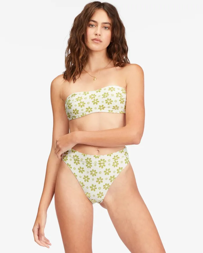 Billabong Daisy Chain Tube Top Bikini Top Salt Crystal Women Bikini Tops
