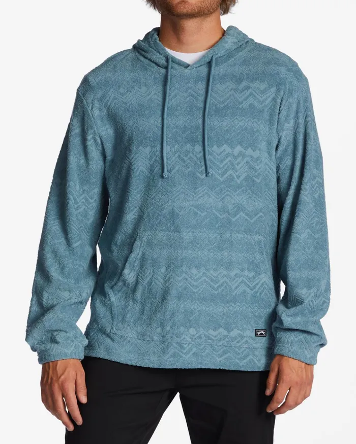 Billabong Flecker Jacquard Pullover Hoodie Smoke Blue Men Hoodies and Fleece