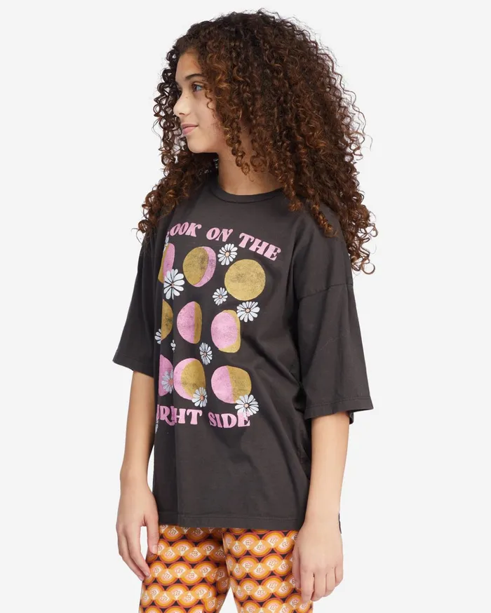 Billabong Girls039 Bright Side Graphic Boyfriend TShirt Off Black Kids Girls039 Tops and Tees Billabong Girls039 Bright Side Graphic Boyfriend TShirt Off Black Kids Girls039 Tops and Tees