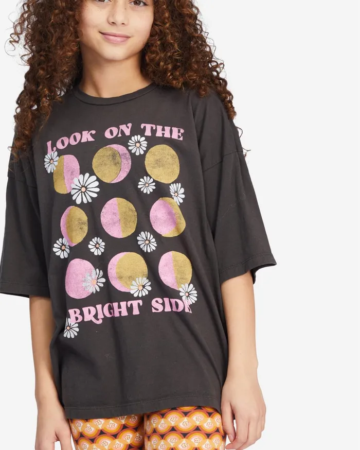 Billabong Girls039 Bright Side Graphic Boyfriend TShirt Off Black Kids Girls039 Tops and Tees Billabong Girls039 Bright Side Graphic Boyfriend TShirt Off Black Kids Girls039 Tops and Tees