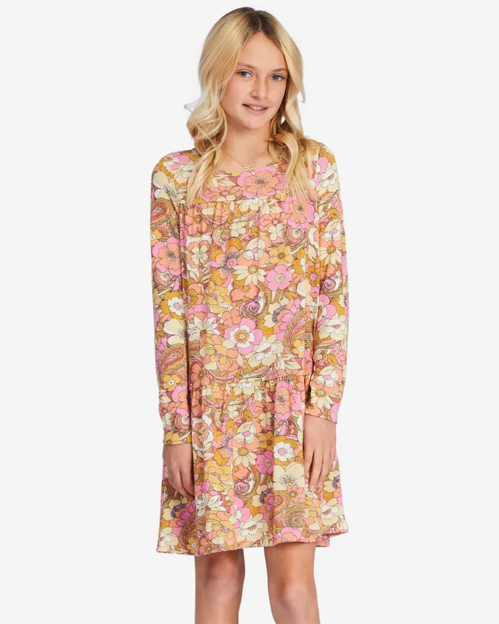 Billabong Girls039 In The Wild Long Sleeve Mini Dress Sweet Chocolate Kids Girls039 Dresses and Rompers Billabong Girls039 In The Wild Long Sleeve Mini Dress Sweet Chocolate Kids Girls039 Dresses and Rompers