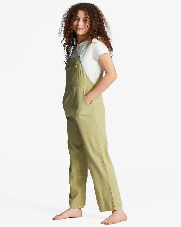 Billabong Girls039 Wild Lengths Jr Overalls Avocado Kids Girls039 Dresses and Rompers