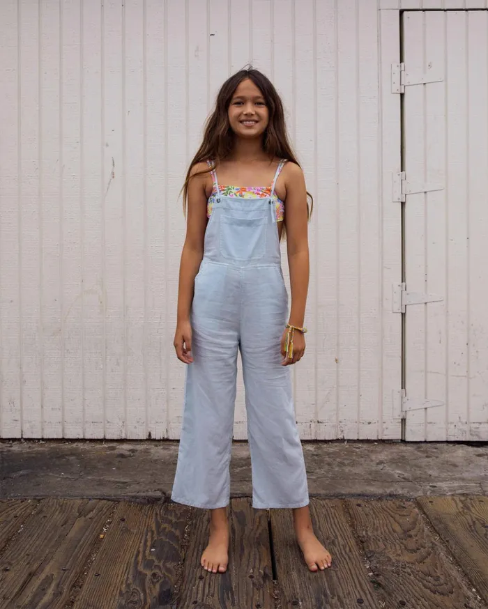 Billabong Girls039 Wild Lengths Jr Overalls Light Chambray Kids Girls039 Dresses and Rompers Billabong Girls039 Wild Lengths Jr Overalls Light Chambray Kids Girls039 Dresses and Rompers