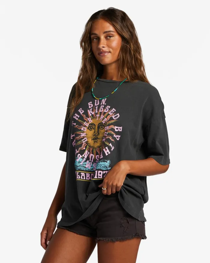 Billabong Kiss Me TShirt Off Black Women Graphic Tees and Tanks Billabong Kiss Me TShirt Off Black Women Graphic Tees and Tanks
