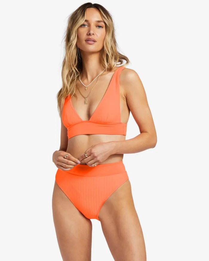 Billabong Lined Up Remi Plunge Triangle Bikini Top Poppin Peach Women Bikini Tops Billabong Lined Up Remi Plunge Triangle Bikini Top Poppin Peach Women Bikini Tops