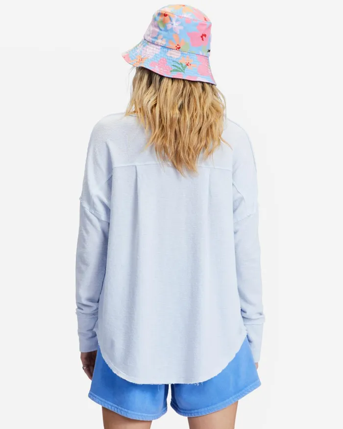 Billabong New Anyday Henley Top Rain Drop Women Tops Billabong New Anyday Henley Top Rain Drop Women Tops