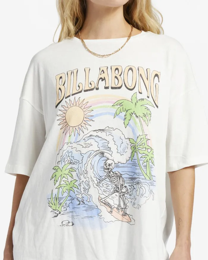 Billabong Over The Rainbow Oversized TShirt Salt Crystal Women Graphic Tees and Tanks Billabong Over The Rainbow Oversized TShirt Salt Crystal Women Graphic Tees and Tanks