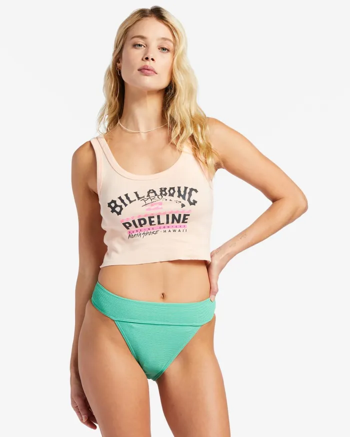 Billabong Pro Pipeline Cropped Tank Top Washed Peach Women Graphic Tees and Tanks