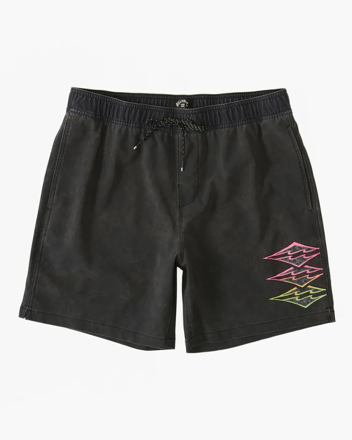 Billabong Riot Layback 17quot Boardshorts Black Men Elastic Waist Boardshorts Billabong Riot Layback 17quot Boardshorts Black Men Elastic Waist Boardshorts