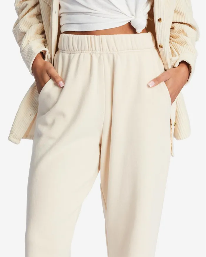 Billabong Saturday HighWaisted Sweatpants Antique White Women Pants