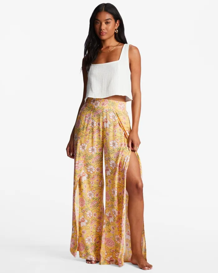 Billabong Split Spirit Floral Pants Golden Peach Women Pants