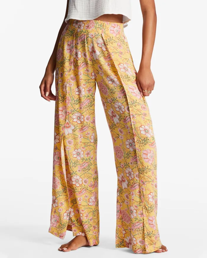 Billabong Split Spirit Floral Pants Golden Peach Women Pants