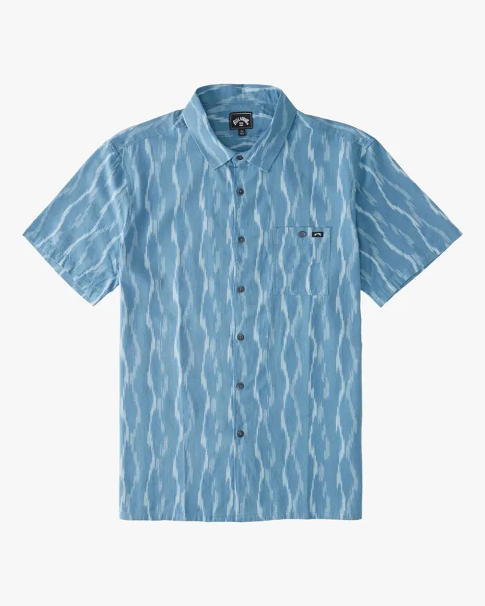 Billabong Sundays Jacquard Short Sleeve Shirt Smoke Blue Men Shirts Billabong Sundays Jacquard Short Sleeve Shirt Smoke Blue Men Shirts