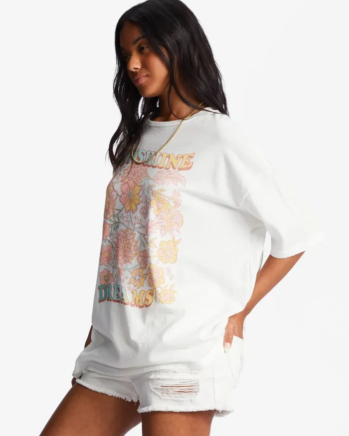 Billabong Sunshine Dream Oversized TShirt Salt Crystal Women Graphic Tees and Tanks Billabong Sunshine Dream Oversized TShirt Salt Crystal Women Graphic Tees and Tanks