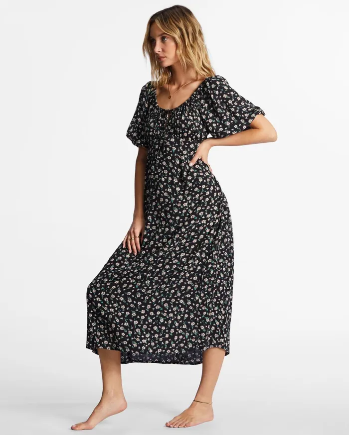 Billabong True Romance Midi Dress Black Pebble Women Dresses Billabong True Romance Midi Dress Black Pebble Women Dresses
