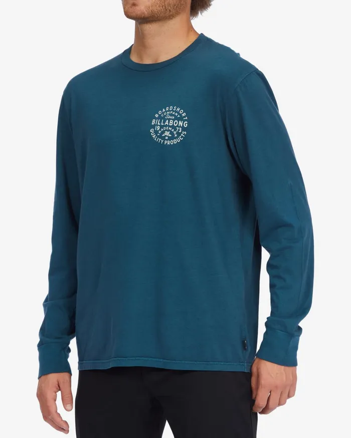Billabong Union Wave Washed Long Sleeve TShirt Navy Men TShirts Billabong Union Wave Washed Long Sleeve TShirt Navy Men TShirts