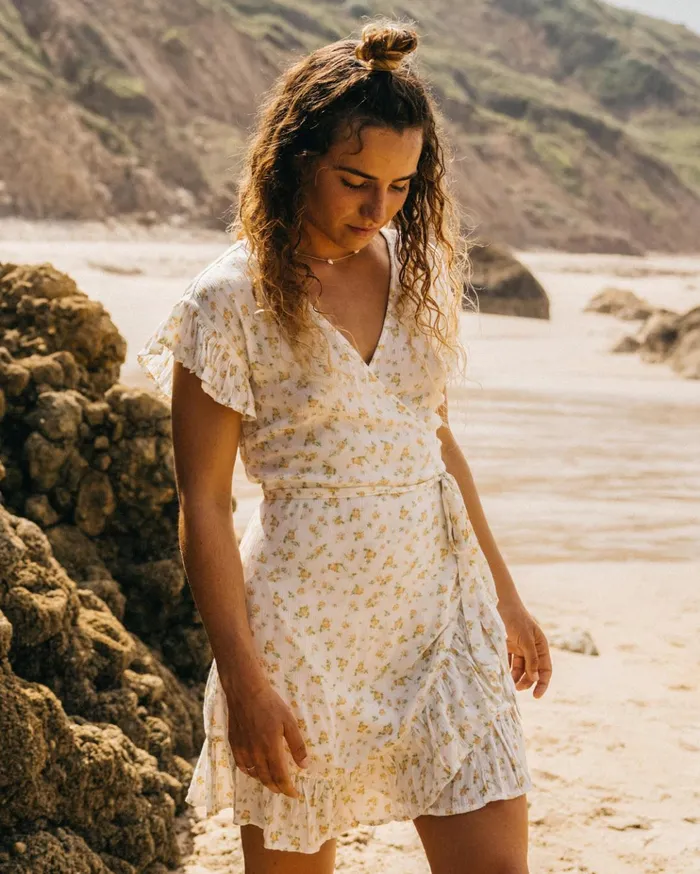 Billabong Wrap And Roll Woven Dress Salt Crystal Women Dresses