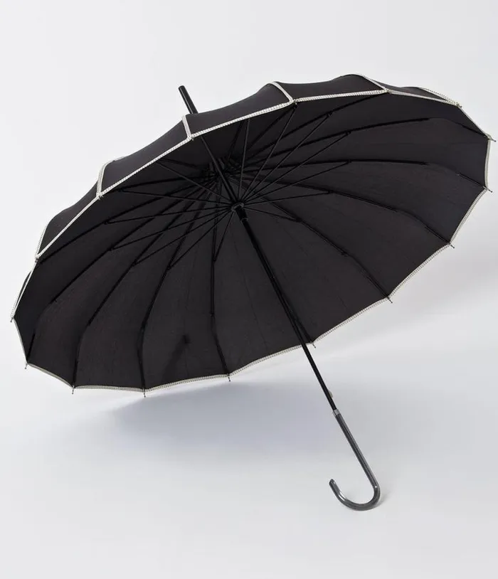 Black and Polka Dot Tan Princess Pagoda Umbrella AccessoriesHalloween Unique Vintage Accessories