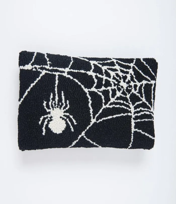 Black and White Spider Web Pillow Halloween Unique Vintage Accessories