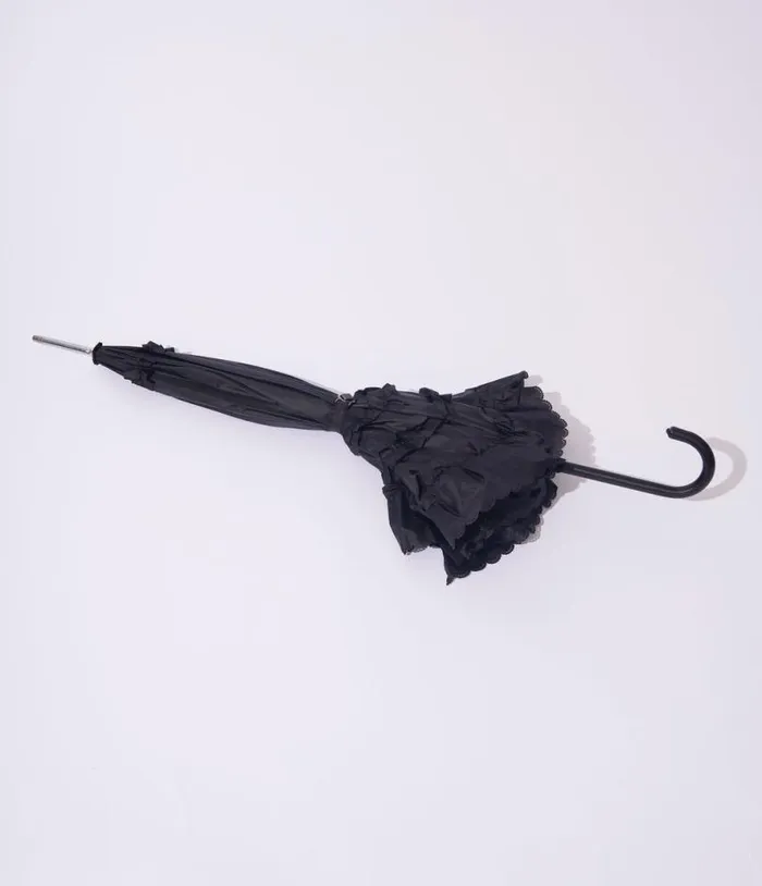 Black Frill Victorian Umbrella AccessoriesHalloween Unique Vintage Accessories