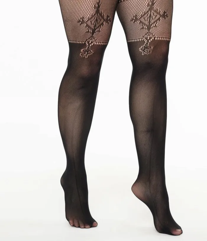 Black Lace Goth Babe Fishnet Tights Accessories Unique Vintage Stockings and Tights