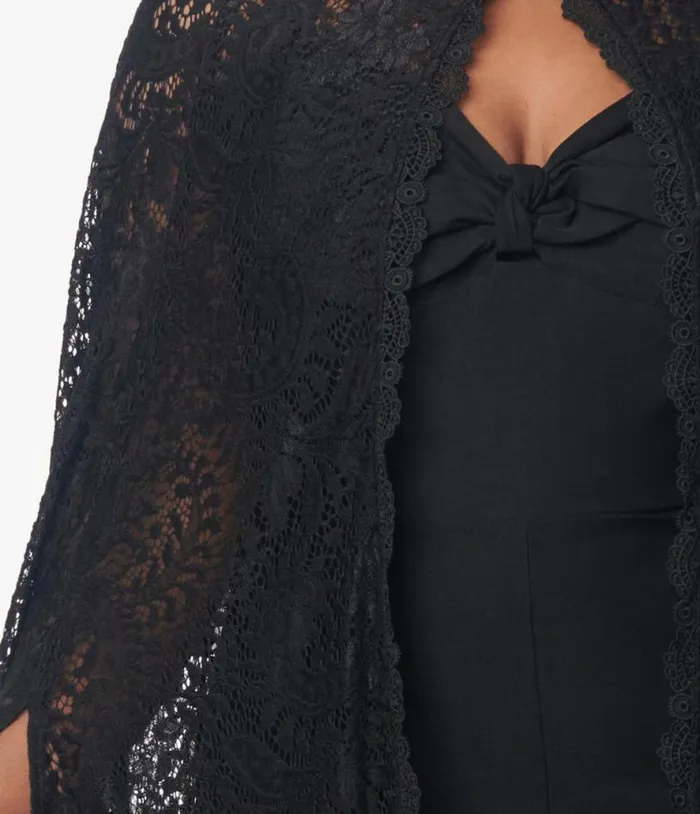 Black Paisley Lace Cape ClothingPlus Unique Vintage Jackets
