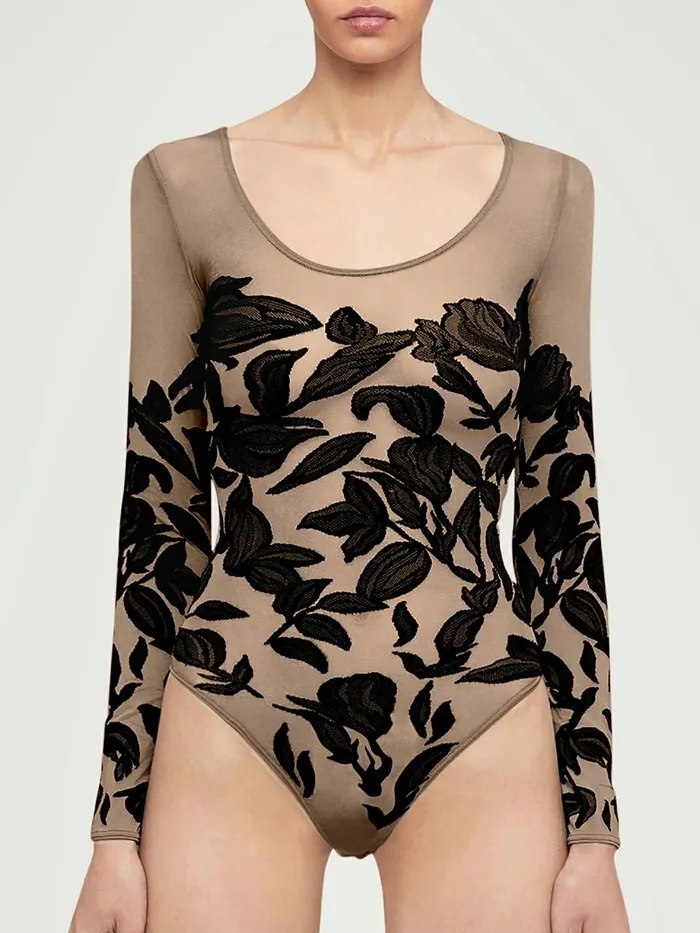 Body Tattoo String Body Fairly Lightblack Women Wolford Longsleeve Shirts