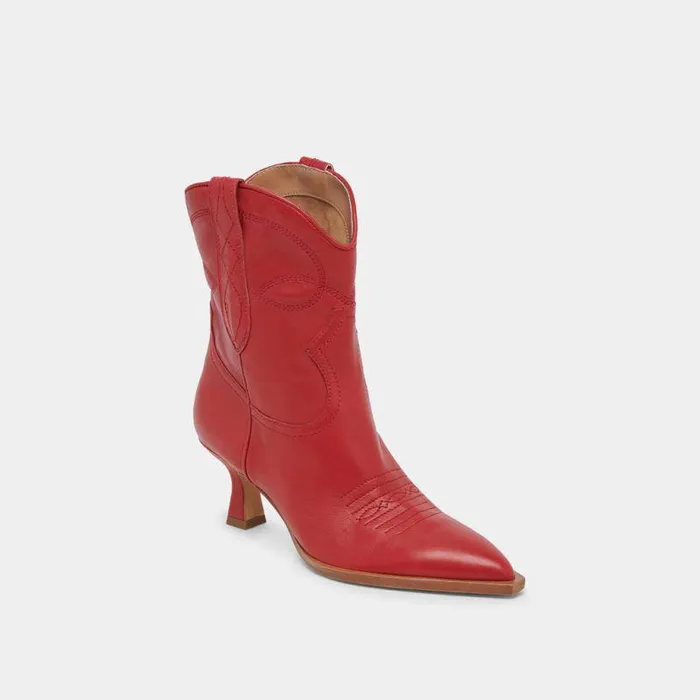 Boots and Booties Shop Dolce Vita Angel Booties Red Leather Red Leather