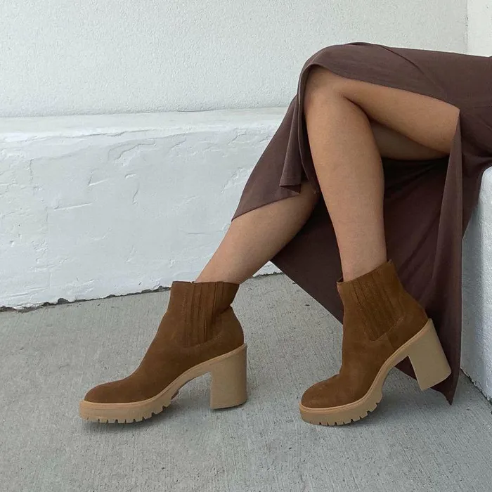 Boots and Booties Shop Dolce Vita Caster H2o Booties Camel Suede Camel Suede