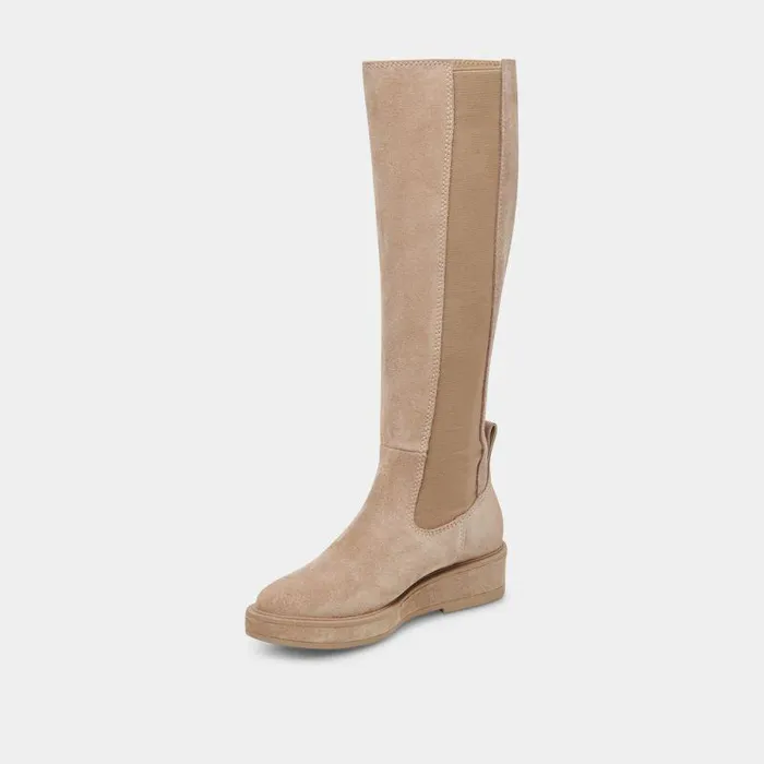 Boots and Booties Shop Dolce Vita Eamon H2o Almond Suede Boots Waterproof Black Leather Boots Almond Suede