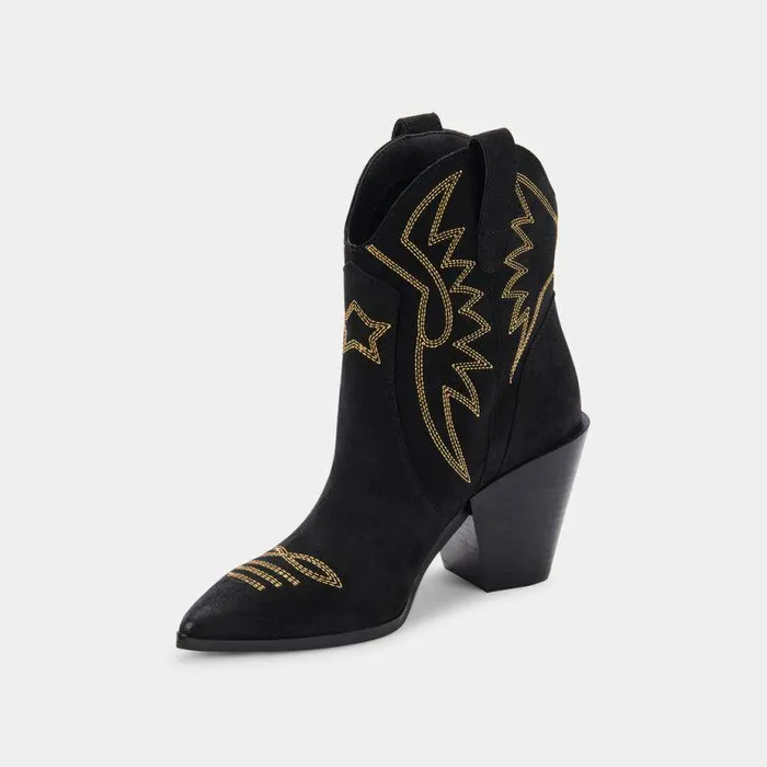 Boots and Booties Shop Dolce Vita Ginni Booties Black Nubuck Black Nubuck