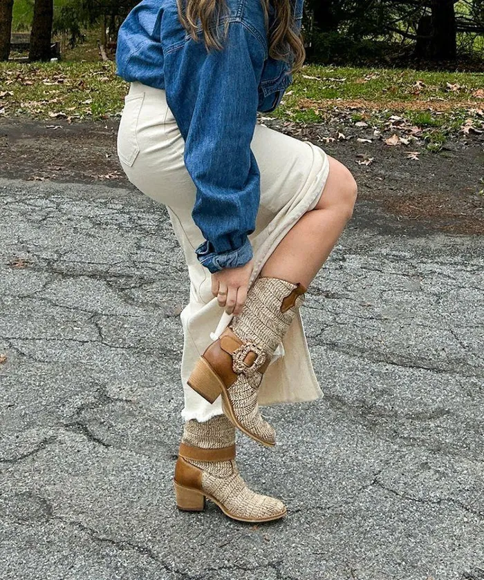 Boots and Booties Shop Dolce Vita Hoss Boots Brown Multi Raffia Brown Multi Raffia