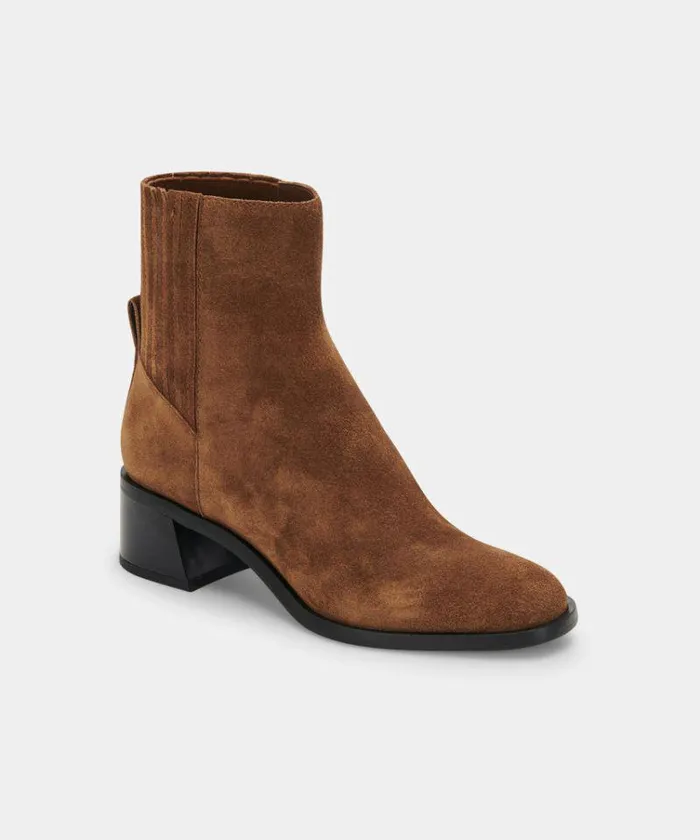 Boots and Booties Shop Dolce Vita Layton Booties Dk Brown Suede Dk Brown Suede