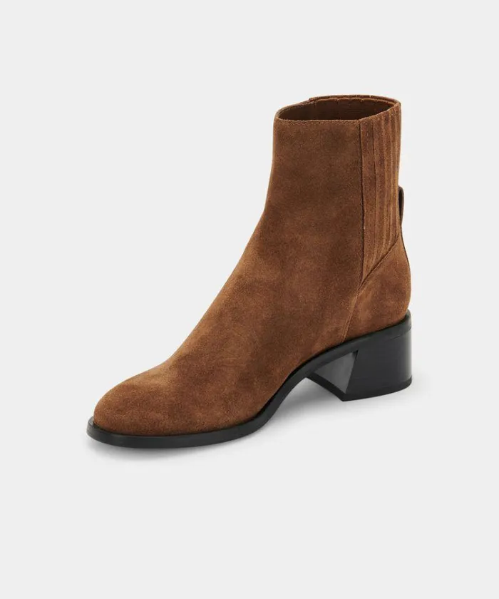 Boots and Booties Shop Dolce Vita Layton Booties Dk Brown Suede Dk Brown Suede