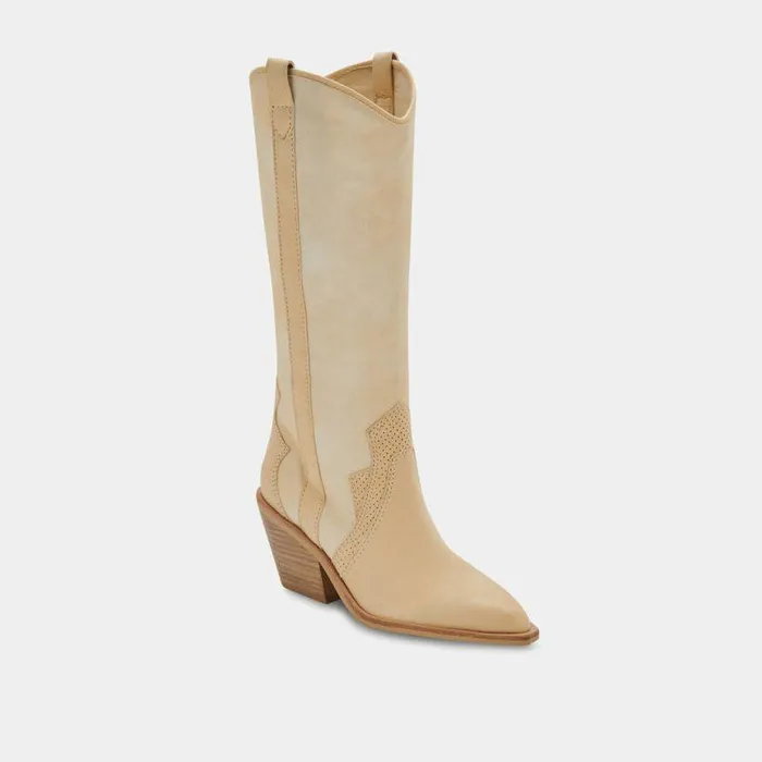 Boots and Booties Shop Dolce Vita Navene Booties Vanilla Nubuck Vanilla Nubuck Western Boots Vanilla Nubuck