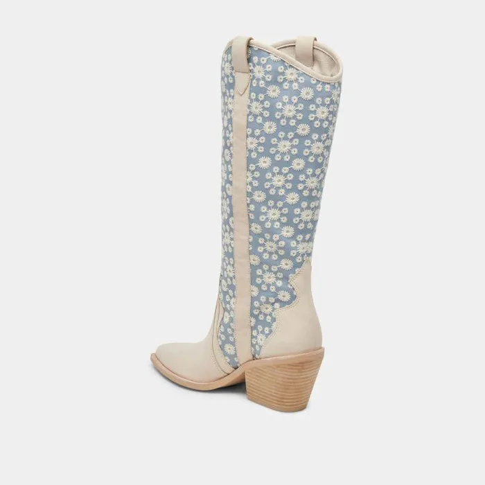 Boots and Booties Shop Dolce Vita Navene Boots Blue Floral Fabric Blue Floral Fabric
