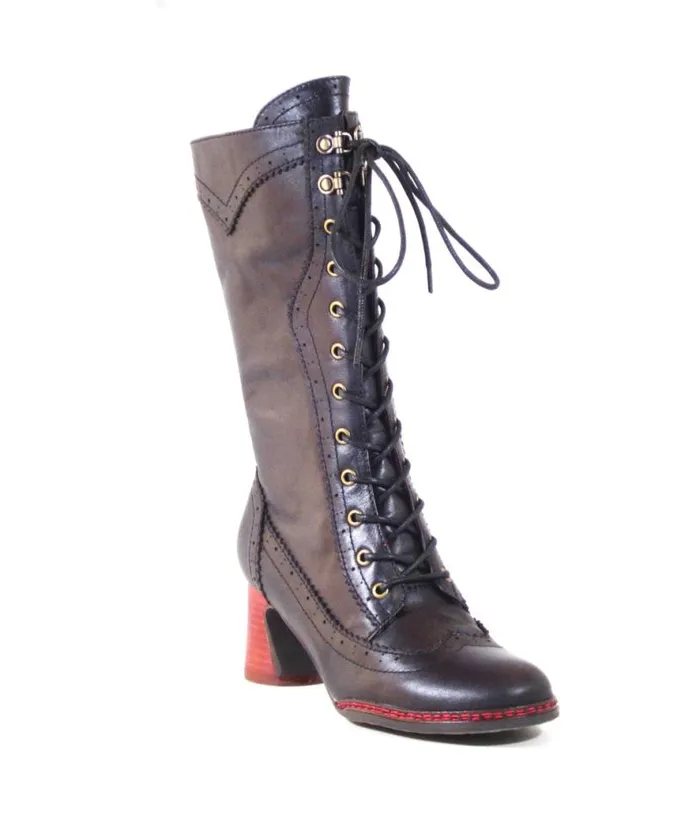 Chelsea Crew 1930s Black Leatherette Knee High Gaston Boots Shoes Unique Vintage Boots Chelsea Crew 1930s Black Leatherette Knee High Gaston Boots Shoes Unique Vintage Boots