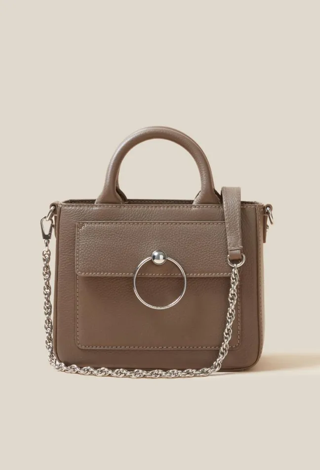 Claudie Pierlot Anouck Grained Leather Chain Bag Bags Crossbody Bags