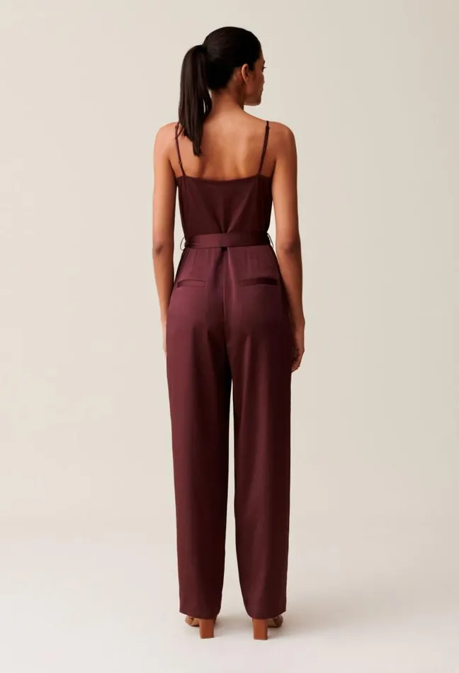Claudie Pierlot Belted Cappuccino Jumpsuit Clothes Jumpsuits