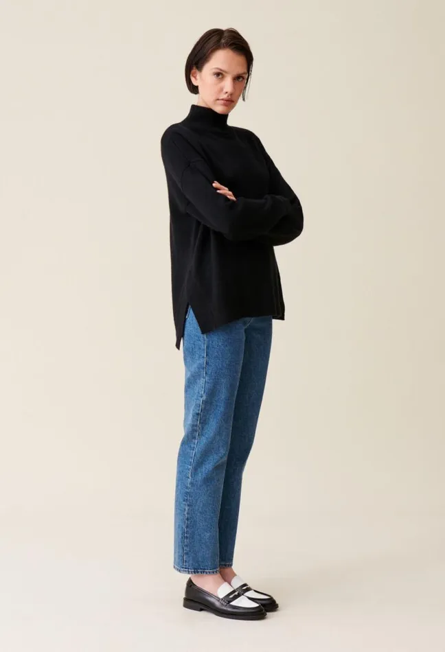 Claudie Pierlot Black Cashmere Jumper With High Neck Clothes Knitwear And Cardigans Claudie Pierlot Black Cashmere Jumper With High Neck Clothes Knitwear And Cardigans