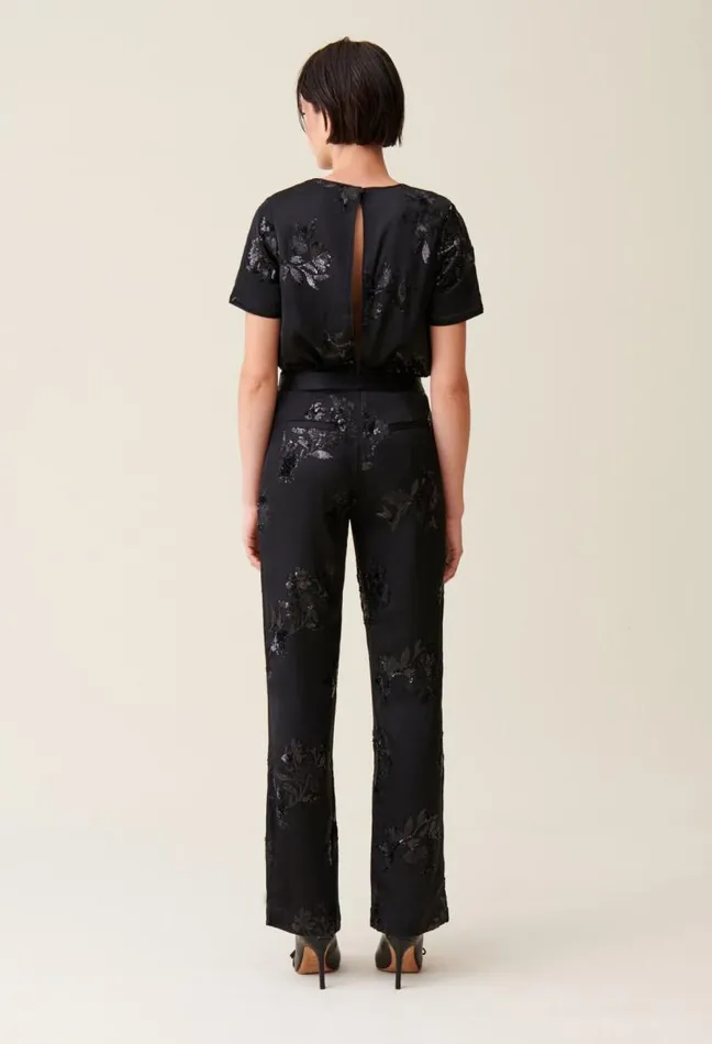 Claudie Pierlot Black Sequinembellished Trousers Clothes Jeans And Trousers