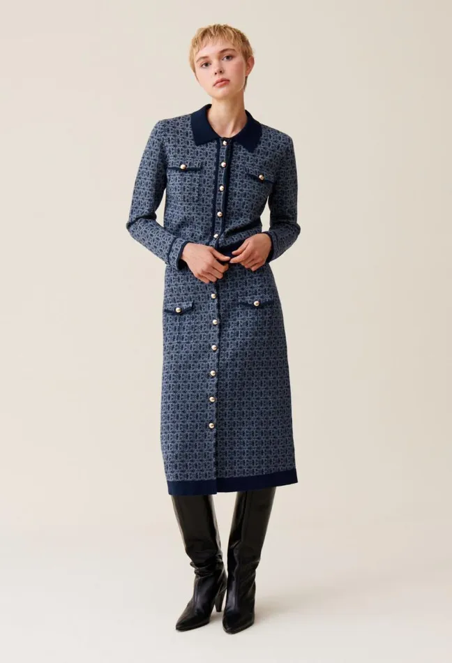Claudie Pierlot CP Monogram Cardigan With Collar Clothes Knitwear And Cardigans Claudie Pierlot CP Monogram Cardigan With Collar Clothes Knitwear And Cardigans