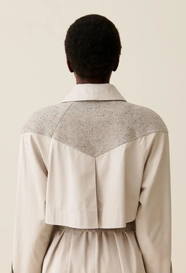 Claudie Pierlot Dualmaterial Long Trench Clothes Coats