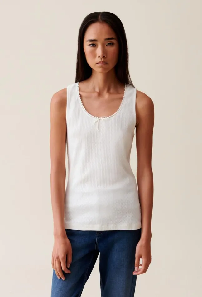 Claudie Pierlot Ecru Lace Tank Top Clothes Tshirts
