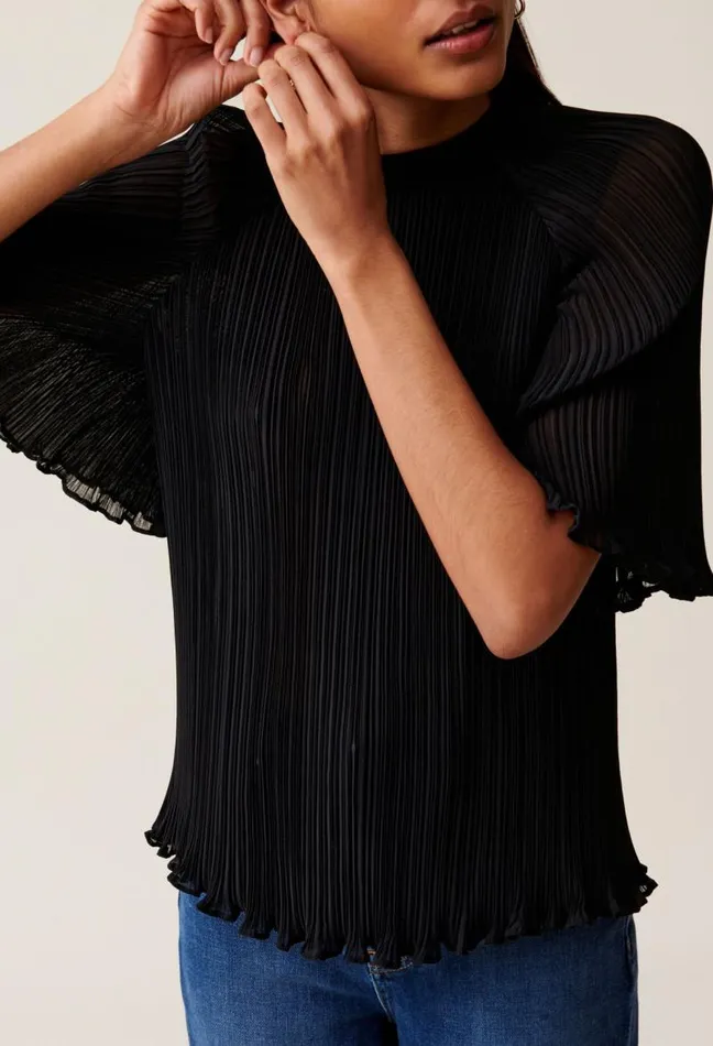 Claudie Pierlot Flowy Pleated Top Clothes Tops And Shirts