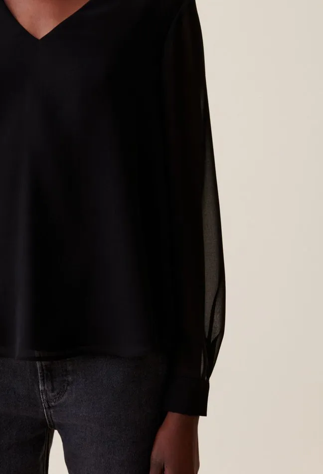 Claudie Pierlot Flowy Vneck Blouse Clothes Tops And Shirts